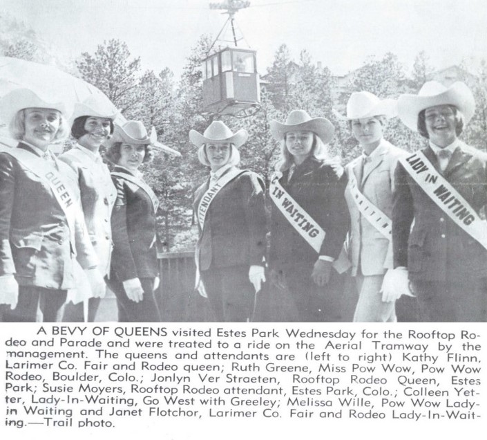 Rodeo Queens visit tramway in 1967